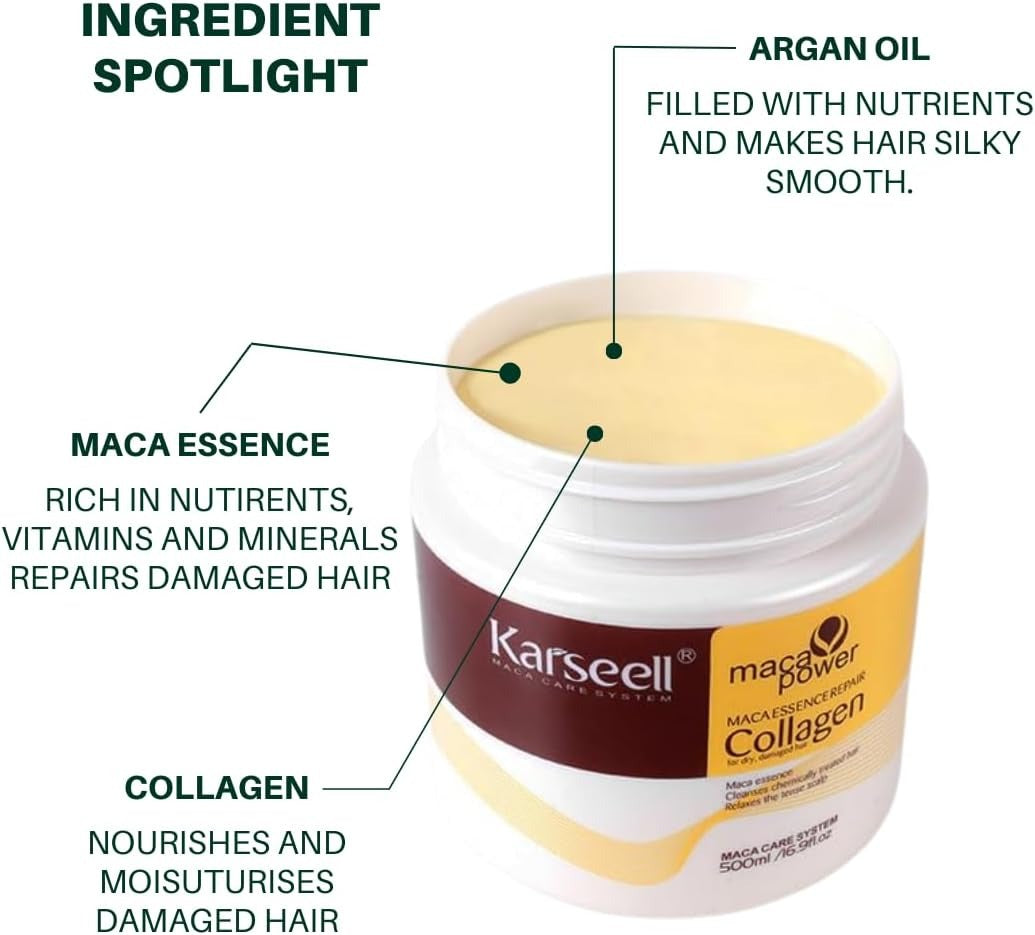 Karseell Collagen Deep Repair Conditioning Hair Maskقناع الشعر بالكولاجين كارسيل للإصلاح العميق والتكييف 💆‍♀️✨