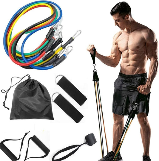 مجموعة أحزمة التمارين 11 قطعة – Exercise Band Set of 11 Pcs