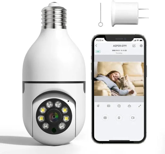 Night Vision Wireless Bulb Camera**📷 كاميرا لمبة لاسلكية برؤية ليلية** 💡🌙